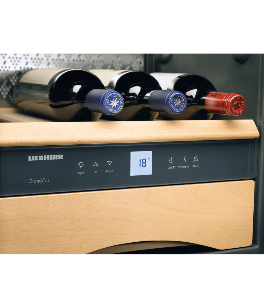 Liebherr Wijnbewaarkast GrandCru rvs met glasdeur WKes 653